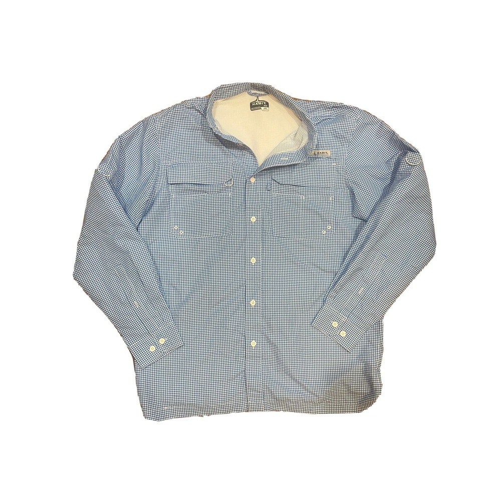 Habit Long Sleeve‎ Blue Plaid Button Up Shirt M